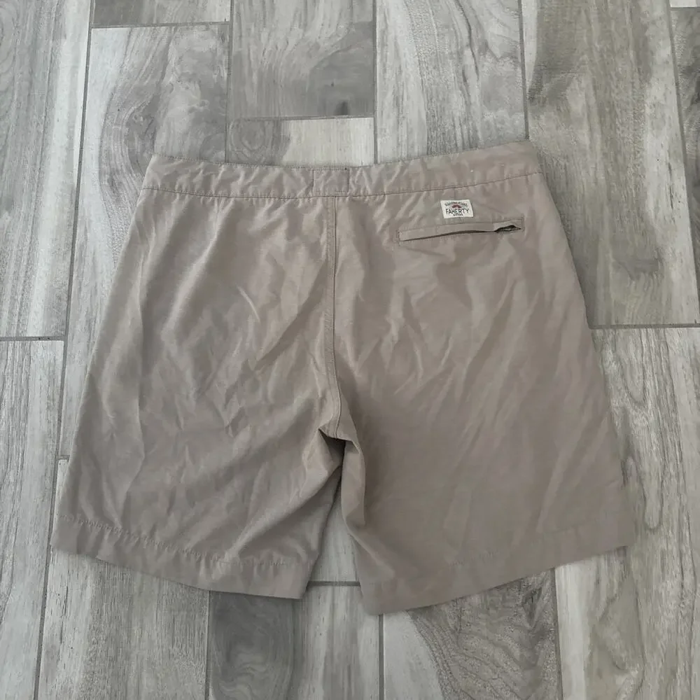 Faherty Shorts Men 36 Beige All Day Performance Hybrid Drawstring Lightweight